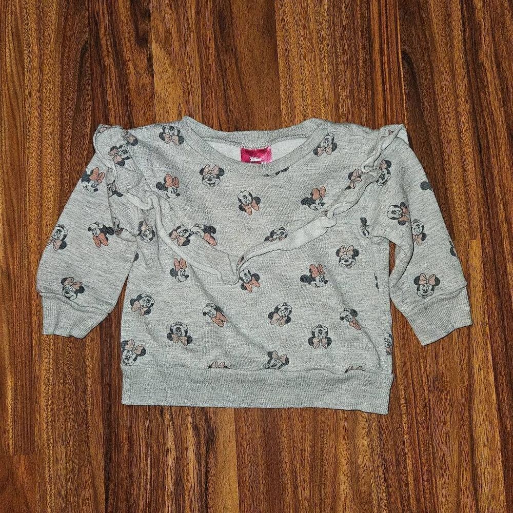 6 for $25 🎃 Disney Junior Minnie Mouse Crew Neck Ruffle Sweatshirt Baby 18M